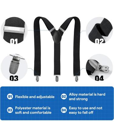Clundoo Extra Strong Braces for Men & Women - 3.5 cm Wide Elastic with 3 Metal Clips - Adjustable Rush Carrier - Buy Online on SooperMarket.com