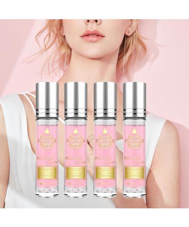 Women Pheromone Perfume Perfume Oil for Her Cute Urges Perfume 0.37fl Oz(10ml) roll-On Cologne-Midnight Temptation- Long Lasting Fragrance-Gift l(4pcs) (fragrance B) (4 pcs)