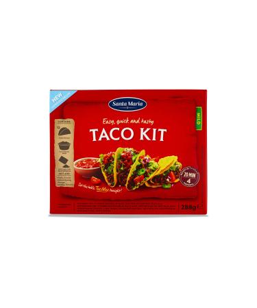 Santa Maria Taco Kit 288g | Crunchy Mexican Sharing Tacos Kit | Great for Quick Family Sharing Meals With Chicken Beef or Vegetables