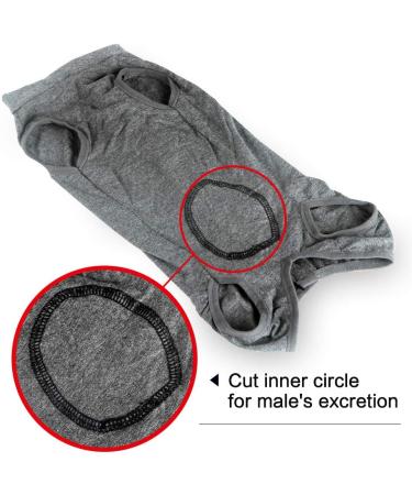 Heywean Dog Recovery Suit - Post-Surgery Wound Protection for Dogs | Professional Medical Shirt | Gray | Size L (1 Pack) - Buy Online on SooperMarket.com