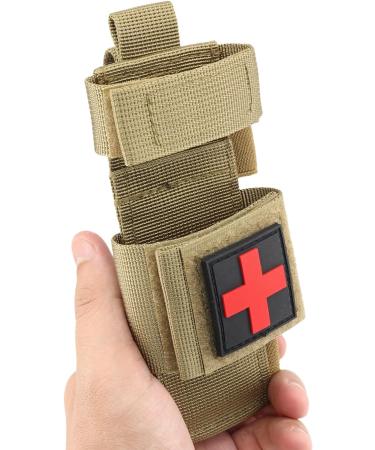 Yoncono Tactical Tourniquet Holder - Portable Military First Aid Storage Bag for Trauma Scissors (Khaki) - Buy Online on SooperMarket.com