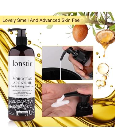 Lonstin Argan Oil Hair Conditioner 500ml - Revitalize Dry, Damaged Hair | For Men & Women with Curly, Frizzy Hair | Hydrating, Shine-Boosting Formula - 16.9 fl oz - Buy Online on SooperMarket.com