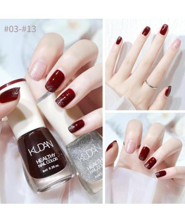 TBeautfave Silver Glitter Nail Polish Quick Dry Nail Polish Long Lasting Nail Varnish Pastel Nail Polish Non-Toxic Water Based Formula Breathable Nail Polish for Home DIY Nail Art ShinySilver - Buy Online on SooperMarket.com