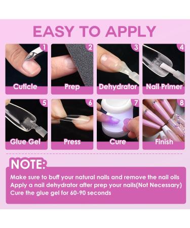 Short Almond Soft Gel Nail Tips - 600PCS Pre Buff Full Cover Half Matte Clear Fake Nails | Melous - Buy Online on SooperMarket.com