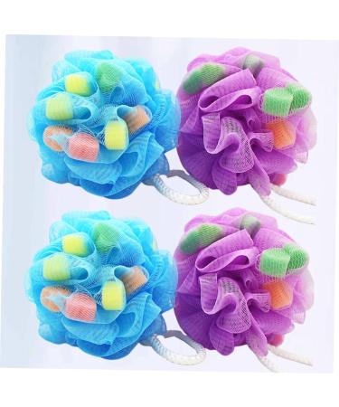 NOLITOY Colorful Bath Balls 4pcs - Super Soft Shower Sponge for Adults & Kids | Bath Flower Shower Wipe - Buy Online on SooperMarket.com