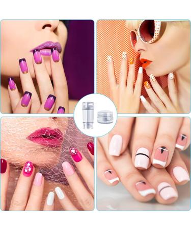 Ruicaifu 2 PCS Clear Silicone Jelly Stamper with 2 PCS Scraper Silicone Nail Art Stamping Stamper Soft Jelly Nail Art Stamper for Manicure Tools Nail Art Design (Two shapes) - Buy Online on SooperMarket.com