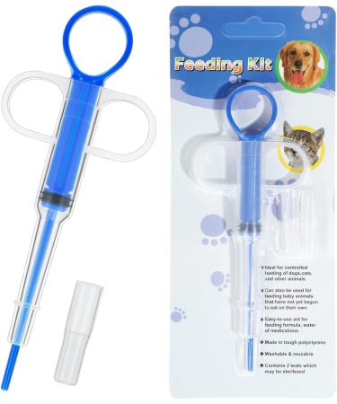 Nuanchu 4-Piece Pet Pill Shooter Kit - Dog & Cat Medicine Dispenser for Small Animals | Blue - Buy Online on SooperMarket.com