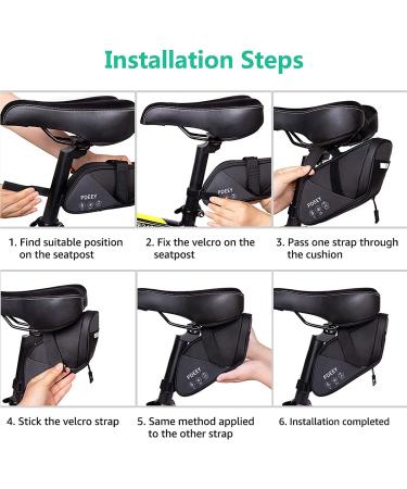 Premium Black Bike Saddle Bag | Waterproof Under Seat Pouch for Mountain & Road Bikes | Cycling Wedge Pack for Accessories Storage - Buy Online on SooperMarket.com
