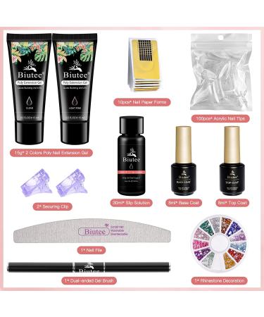 Poly Gel Nail Kit - Crystal Clear Builder Gel for Nail Extensions | DIY Nail Art Set for Beginners - Buy Online on SooperMarket.com