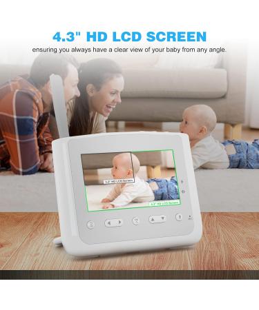 MYPIN 4.3 Full HD Video Baby Monitor with Camera, Night Vision, Temperature Sensor, Two-Way Audio & Lullabies - TYPE-C HS0357 - Buy Online on SooperMarket.com
