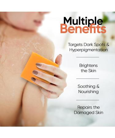 Kojic Acid Soap for Hyperpigmentation - Brightening Papaya & Turmeric Cleanser for Face & Body - Reduces Acne Scars & Evens Skin Tone - All Skin Types - Made in USA - Buy Online on SooperMarket.com