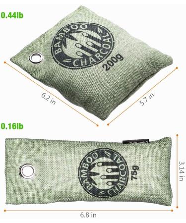 LEPO Bamboo Air Purifying Bags 8 Pack - Natural Activated Charcoal Odor Absorber for Shoes, Cars, and Home - Buy Online on SooperMarket.com