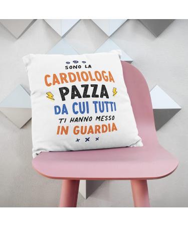MUGFFINS CARDIOLOGIST woman Cushion Padding included - in Italian - Tutti ti hanno messo in guardia - Funny gift - Pillow: cover and filling 15.7x15.7 inches Cardiologa - Buy Online on SooperMarket.com