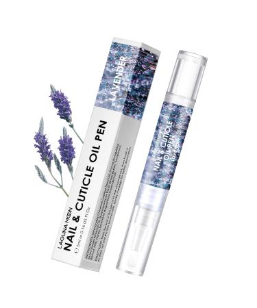 Lagunamoon Cuticle Oil Pen for Nail Care 5ml Nail Oil Pen with Natural Ingredients to Moisturize and Nourish Dry Nails and Cuticles Cuticle Oil to Prevent Nail Cracking and Hangnails Lavender