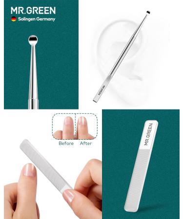 MR.GREEN 8-in-1 Professional Manicure Set - Stainless Steel Pedicure Kit for Nail Care - Portable Grooming Tools in Green - 8 Pieces - Buy Online on SooperMarket.com