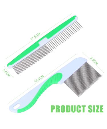 Premium Stainless Steel Dog & Cat Comb - Flea Comb for All Hair Types (Green) - Perfect for Short Medium & Long Hair Pets - Buy Online on SooperMarket.com
