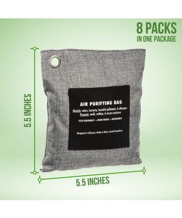 Litepak Odor Absorbing Bags - 8 XL Activated Charcoal Bags for Car Home Office - 200g Odor Eliminator - Buy Online on SooperMarket.com