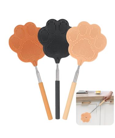 Kasess's 3 pieces of flying gossip manual fly swatter with a handle made of stainless steel bear pate fly clapping insect claps for used wasps mosquitoes and other insects ward off