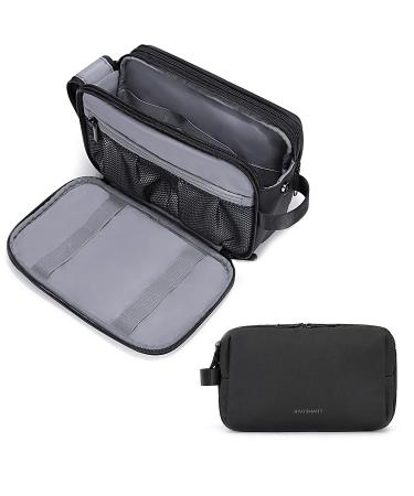 Toiletry Bag for Men, BAGSMART Travel Toiletry Organizer Dopp Kit Water-resistant Shaving Bag for Toiletries Accessories (Large Black) Black ? - Large