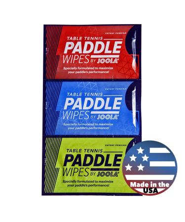 JOOLA Single-Use Table Tennis Paddle Cleaning Wipes (18 Count) - Rubber-Safe, Alcohol/Bleach Free, Citrus Scent, Patent-Pending