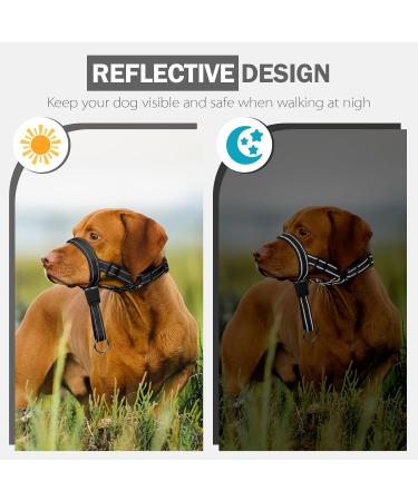 Weesiber Adjustable Dog Muzzle & Padded Halter - No Pulling Leash Solution for Medium Dogs (Black) - Buy Online on SooperMarket.com