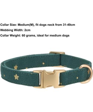Yudote Soft Dog Collar for Medium Dogs Natural Cotton Mixed Fabric Sensitive Skin Friendly British Racing Green - 1 Pack - Buy Online on SooperMarket.com