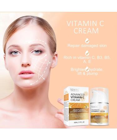 Vitamin C Cream 20% Vitamin C Age Aging Cream for Face and Skin Moisrturiser Day Cream Fits for Women for Smoothing Fine Lines & Wrinkles - 50ml - Buy Online on SooperMarket.com