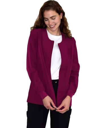 Green Town Women's Zip Front GT Performance Warm-Up Scrub Jacket - Large Wine/Berry - Buy Online on SooperMarket.com