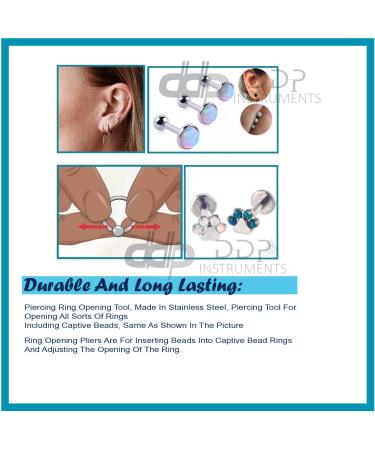 DDP Stainless Steel Ring Opener Piercing Tool Hoops Heavy Big Gauge Captive Bead Opening Pliers - Buy Online on SooperMarket.com