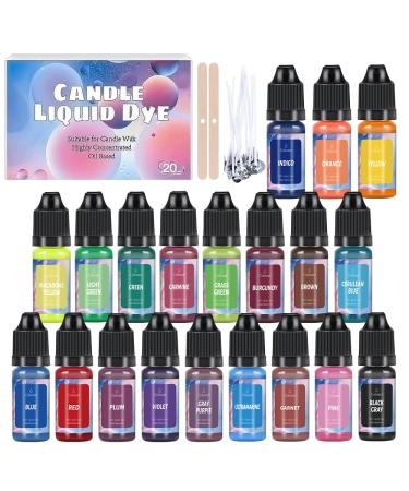 OSBANG Oil-Based Candle Color Dye Non-Toxic Non-Irritating 20 Colors for DIY Candle Making Supplies - Vibrant Concentrated Candle Coloring for Soy Wax Dyes  Beeswax  Gel Wax  Candle Making Kit