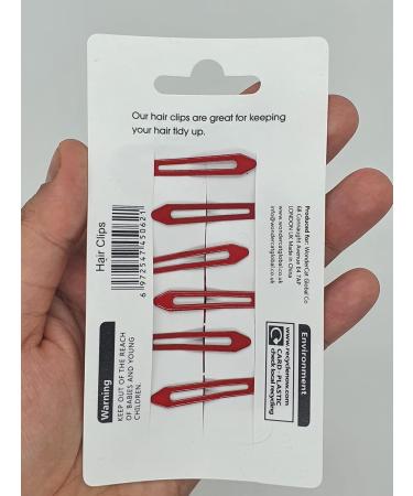 6 PCS Metal Snap Hair Clips - Red Hair Grips 5CM Long - Buy Online on SooperMarket.com