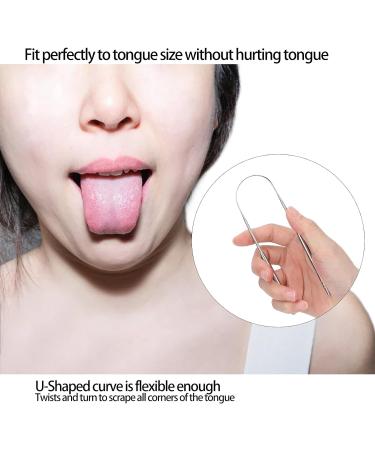 U-Shaped Tongue Scraper - 2 PCS Stainless Steel Tongue Cleaner for Oral Health & Bad Breath Removal - Buy Online on SooperMarket.com