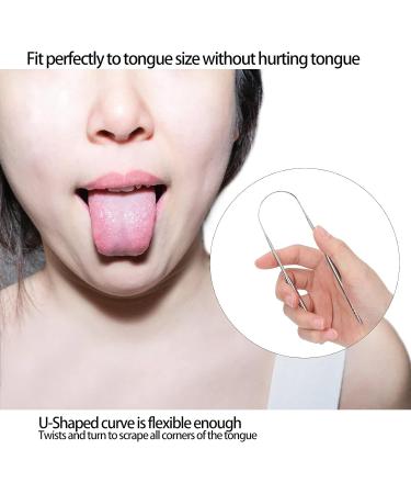 Ankroyu U-Shaped Stainless Steel Tongue Scraper - Effective Bad Breath Removal & Oral Hygiene for Men and Women - Buy Online on SooperMarket.com