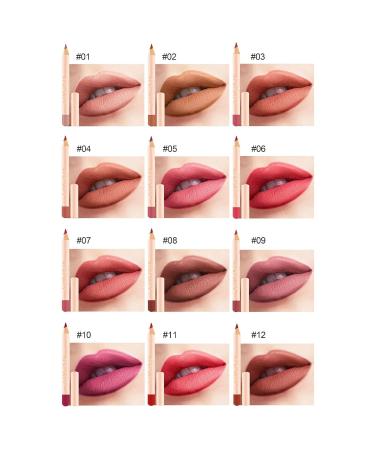 12 Colors Matte Lipstick Set - Long-lasting Waterproof Lip Liner Pen & Pencil for Effortless Application - Buy Online on SooperMarket.com