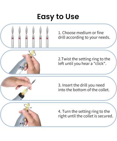 Lusofie 6Pcs Flame Nail Drill Bits Set Cuticle Drill Bit 3/32 Diamond Carbide Cuticle Remover Drill Bits for Nails Professional Cuticle Clean Nail Drill Bit Remove Cuticle Dead Skin Cleaner Tool - Buy Online on SooperMarket.com