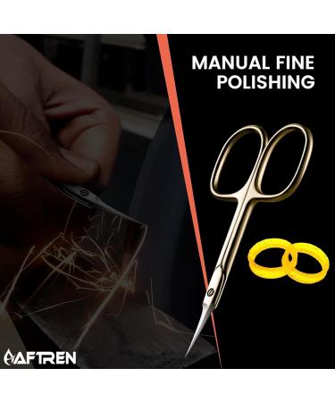 Cuticle Scissors Precision Manicure Beauty Nail Scissors for Small Children Cuticle Nipper Professional Stainless Steel Scissors for Men Women 3.7 Inch Gold - Buy Online on SooperMarket.com