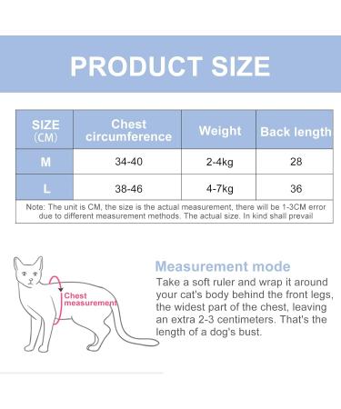 Cat Professional Recovery Suit Pet Surgery Suit Kitten Breathable Clothes Cone E-Collar Alternative Bodysuit Cat Onesie Anti Licking Vest Shirt for Abdominal Wounds Skin Diseases (M blue) M blue - Buy Online on SooperMarket.com