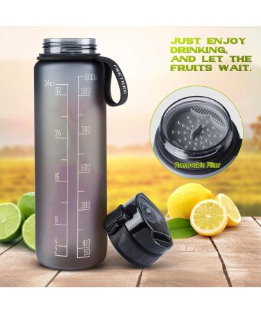 Fulter 1L Sport Water Bottle - BPA Free Non-Slip Grip Perfect for Outdoor Gym & School - Gray - Buy Online on SooperMarket.com