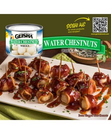 GEISHA Water Chestnuts Whole 8OZ (Pack of 12) | Kosher Certified, Gluten-Free, No Salt & Sugar | Less than 100 Calories - Buy Online on SooperMarket.com