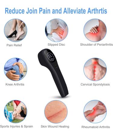 Red Light Therapy Device for Pain Relief Joint and Muscle Pain Reliever Infrared Light with 650nm and 808nm (2x808nm +12X650nm) (Black) - Buy Online on SooperMarket.com