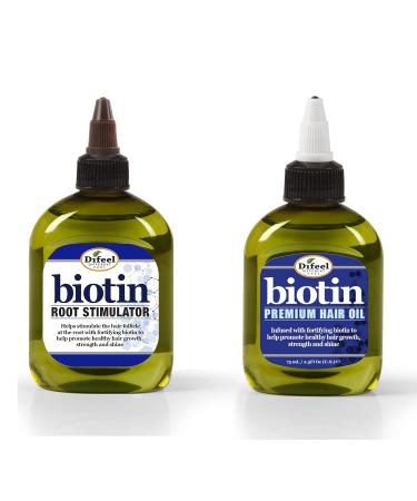 Difeel Biotin Hair Growth Set - Pro-Growth Root Stimulator & Premium Hair Oil 2.5 oz - 2-Piece Gift Set for Hair Growth - Buy Online on SooperMarket.com