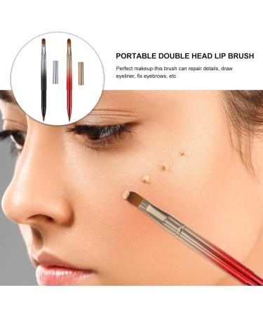 2Pcs Double- ended Lip Brush Retractable Makeup Brushes Portable Concealer Brush for Women Makeup - Buy Online on SooperMarket.com
