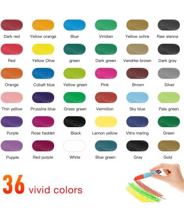 Non-Toxic Oil Pastels Set - 36 Assorted Colors for Kids, Artists & Beginners - Soft Pastels for Painting, Drawing & Graffiti - Art Supplies - Buy Online on SooperMarket.com