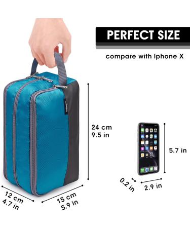 WANDF Toiletry Bag Water-Resistant Nylon Travel Wash Bag Lightweight Dopp Kit for Men and Women (A-Sky Blue) - Buy Online on SooperMarket.com