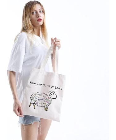 XYANFA Cuts of Lamb Knitting Tote Bag - Perfect Gift for Knitters and Sheep Lovers - Buy Online on SooperMarket.com