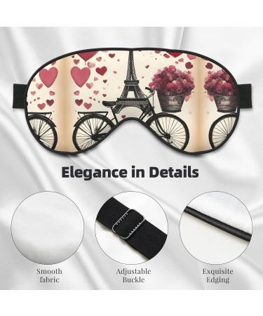 Love Paris Tower Coffee Wine Perfume Bicycle Heart Soft Sleep Eye Mask Female Breathable Eye Patch Perfect for Travel and Relaxation - Buy Online on SooperMarket.com