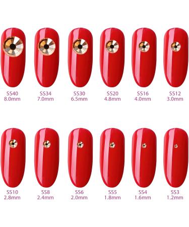 Yhmq 2160PCS Rhinestones & Nail Crystals - SS20 Gold Shadow (4.6mm & 4.8mm) for Stunning Nail Art - Buy Online on SooperMarket.com