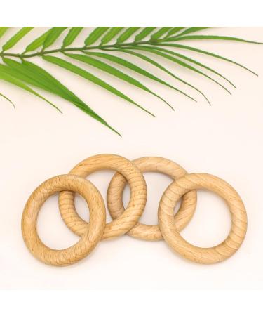 Ruby 8-Piece Natural Wooden Bite Rings | Eco-Friendly Baby Teething Toys & Handicraft Tools ( 70mm) - Buy Online on SooperMarket.com