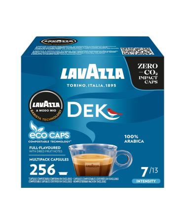 Lavazza A Modo Mio Dek Cremoso Coffee Capsules Decaffeinated Coffee Pods Espresso 100% Arabica Full and Balanced Taste Intensity 7/10 Medium Roasting Compostable 16 Packs of 16 Coffee Pods Espresso DEK Cremoso Decaf 256 Count (Pack of 1)