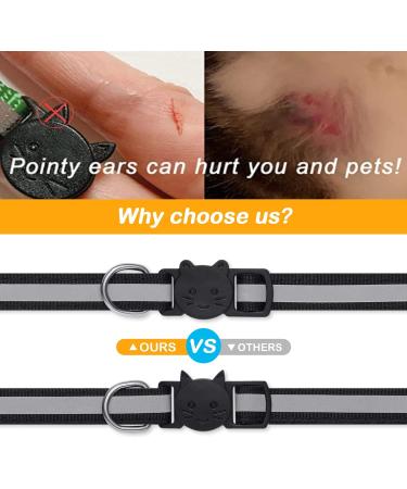 Extodry Reflective Cat Collar Set - 8 Pieces with Name Address Tags & Safety Lock | Adjustable Kitten Collars (6-9) | Personalized Pet Accessories (15-23cm) - International Shipping Available - Buy Online on SooperMarket.com